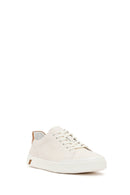Male White Lace-Up Leather Sneaker | Derimod