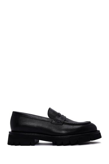 Erkek Siyah Deri Casual Loafer