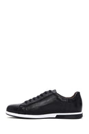 Men's Black Leather Printed Sneaker | Derimod