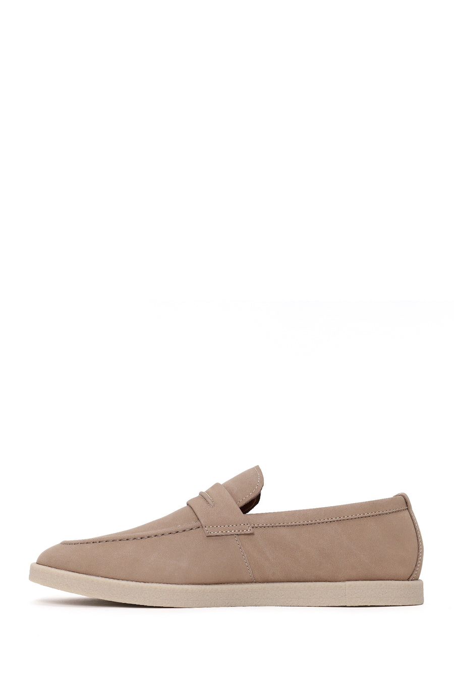 Male Beige Nubuck Leather Loafer