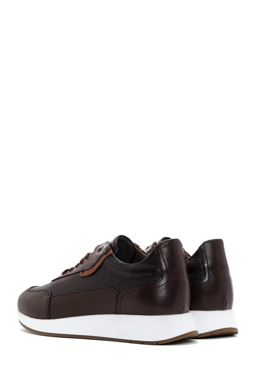 Men's Brown Thick Sole Leather Casual Sneaker