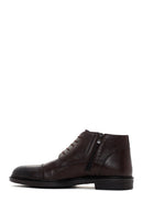 Men's Brown Leather Zippered Casual Boots | Derimod