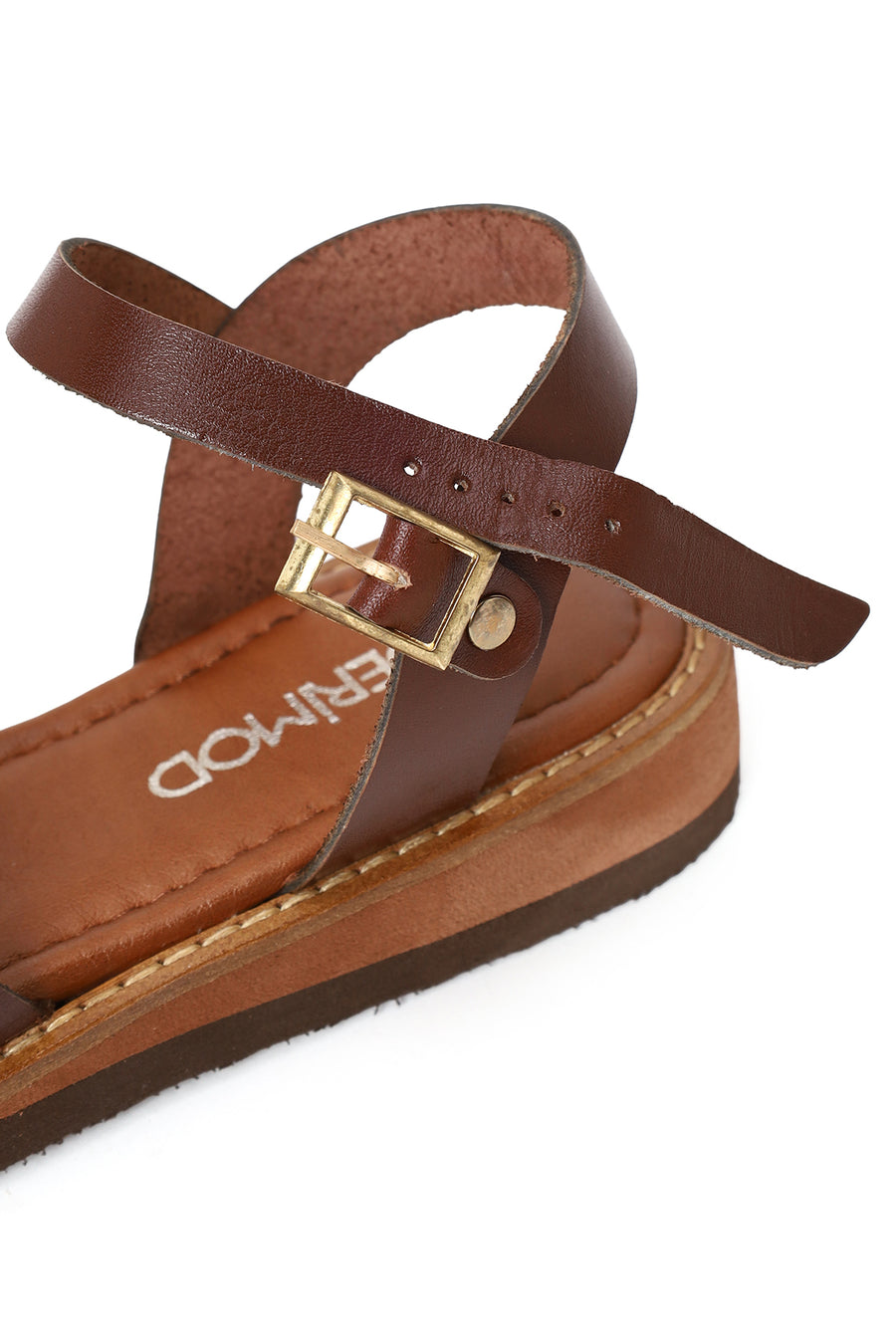 Woman Brown Buckled Leather Bodrum Sandal