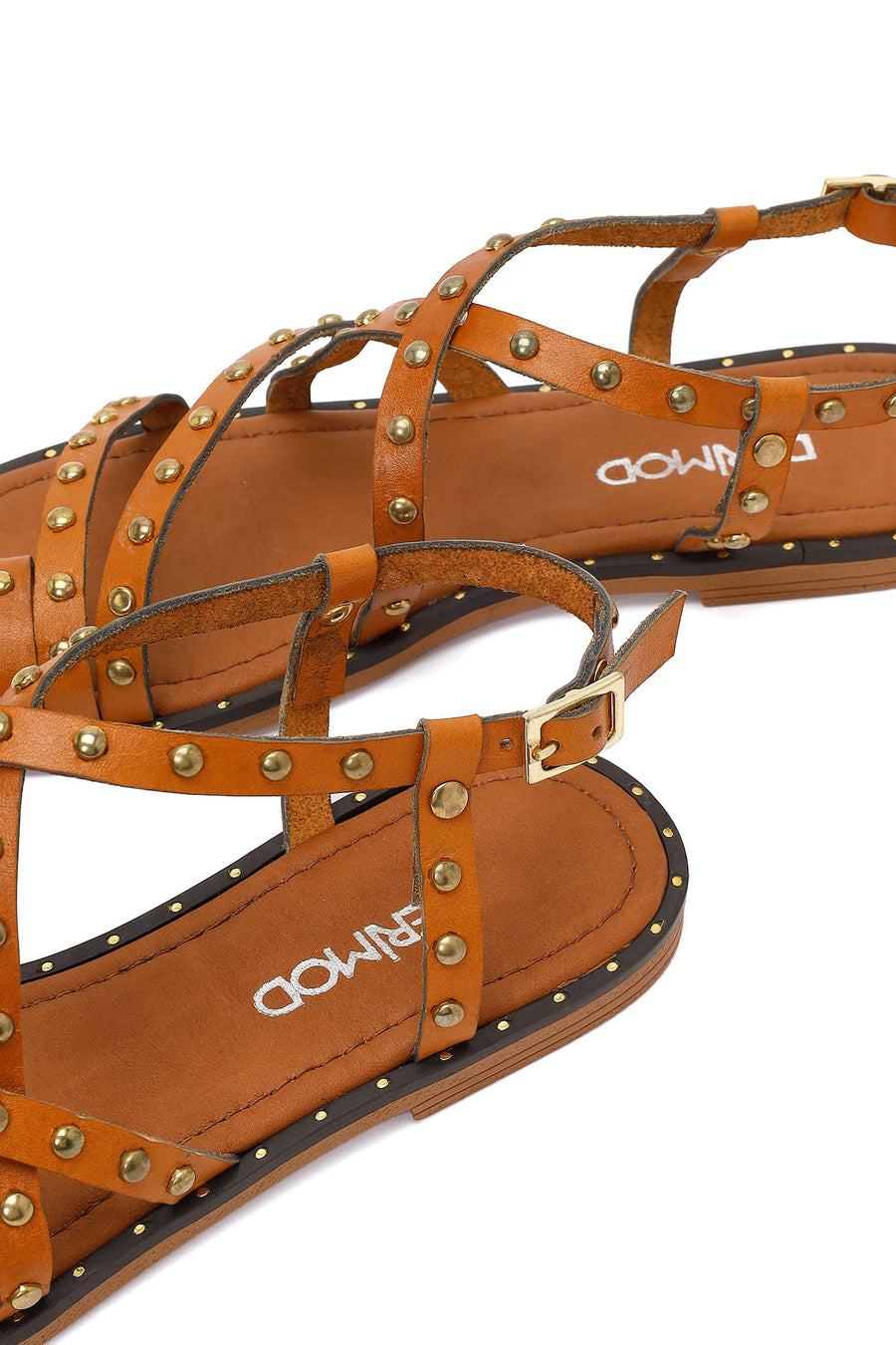 Women's Tan Buckled Leather Bodrum Sandals