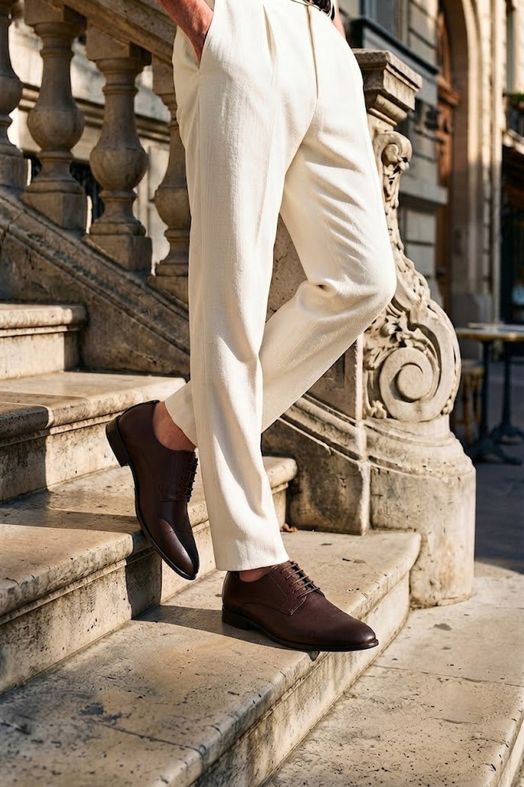 Erkek Kahverengi Bağcıklı Deri Klasik Ayakkabı