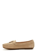 Women's Beige Suede Leather Loafer | Derimod