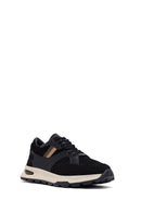 Men's Black Lace-Up Thick Sole Leather Sneakers | Derimod