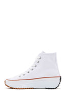 Women's White Thick Sole High Top Sneaker | Derimod