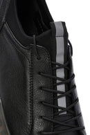 Men's Black Thick Sole Lace-up Leather Casual Sneaker | Derimod