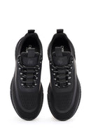 Derimod Zero Men's Black Thick-Soled Laced Fabric Sneaker | Derimod