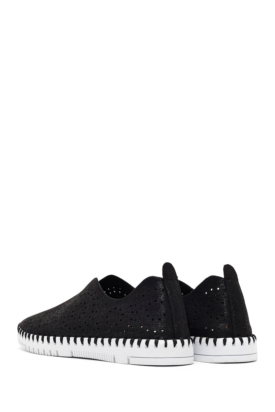 Woman Black Fabric Comfort Shoes