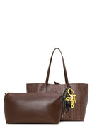 Woman Brown Accessory-Detail Printed Shoulder Bag | Derimod
