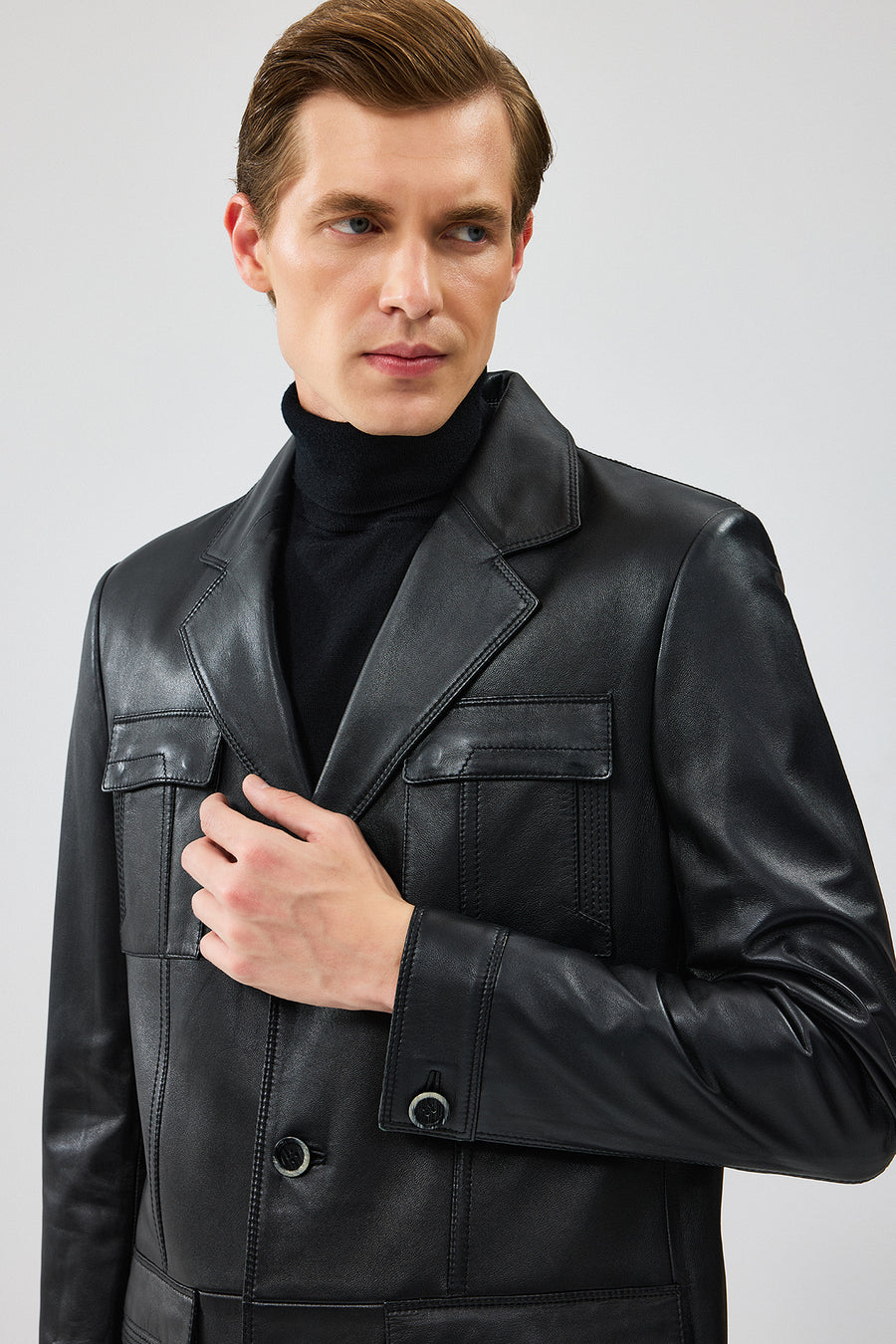 Kevin Men's Black Blazer Leather Jacket