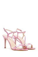 Women's Pink Ankle Strap Thin Heel Sandals | Derimod