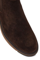Men's Brown Suede Leather Chelsea Boots | Derimod
