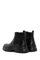 Men's Black Thick Sole Leather Casual Chelsea Boots | Derimod