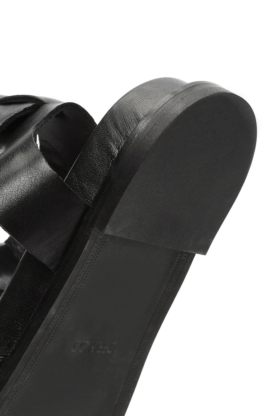 Women's Black Ankle Strap Leather Sandals