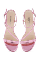 Women's Pink Ankle Strap Thin Heel Sandals | Derimod