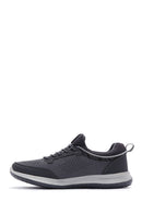 Derimod Zero Men's Gray Lace-Up Thick Soled Fabric Sneaker | Derimod