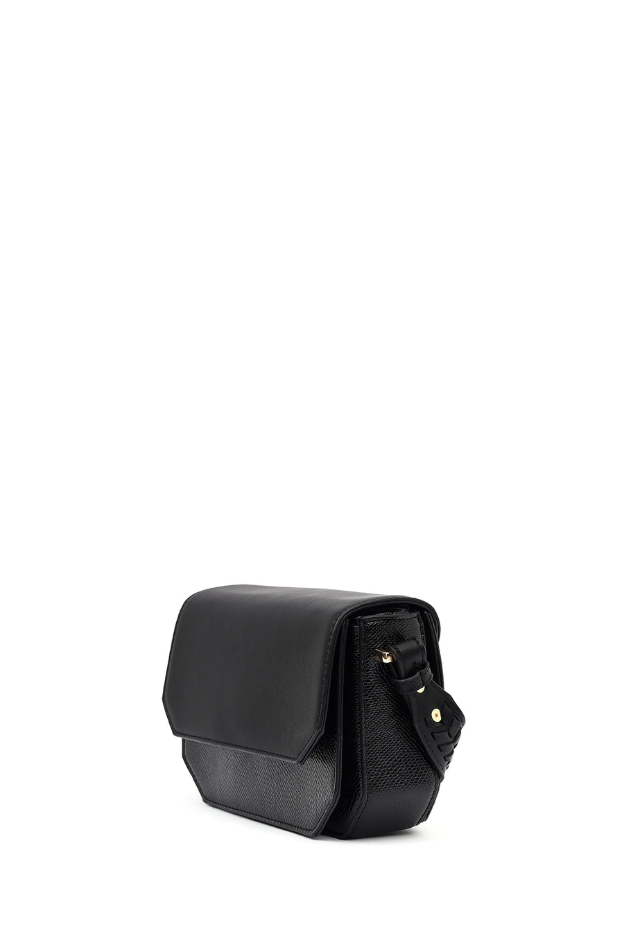 Women's Black Long Strap Patterned Crossbody Bag