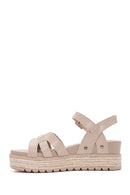 Women's Beige Ankle Strap Thick Soled Sandals | Derimod