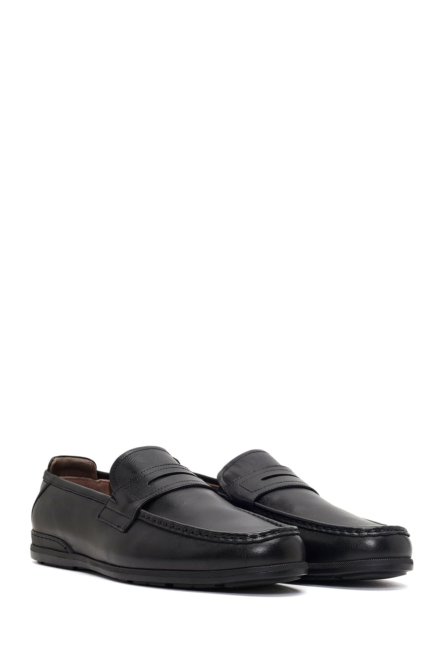 Men's Black Leather Casual Loafer