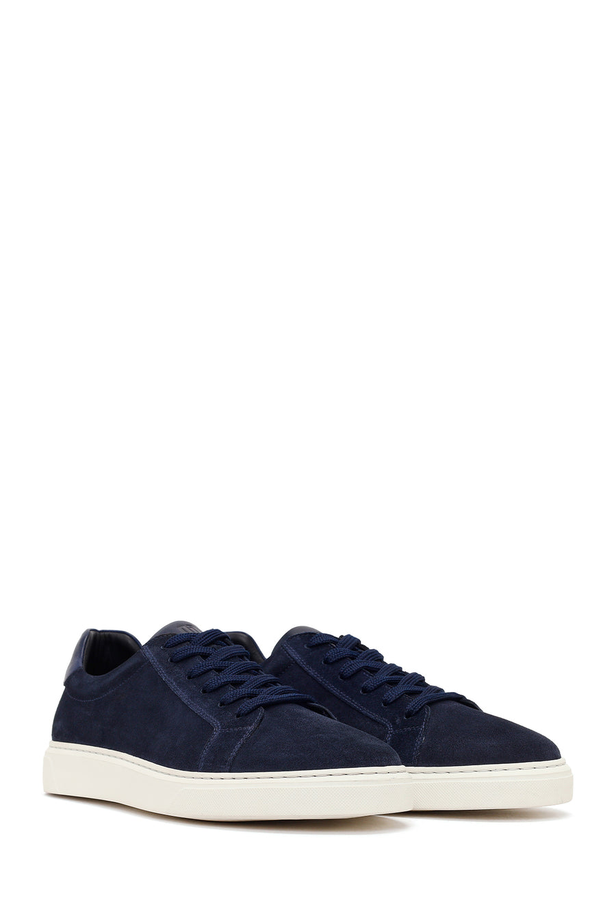Male Navy Lace-up Suede Leather Sneaker