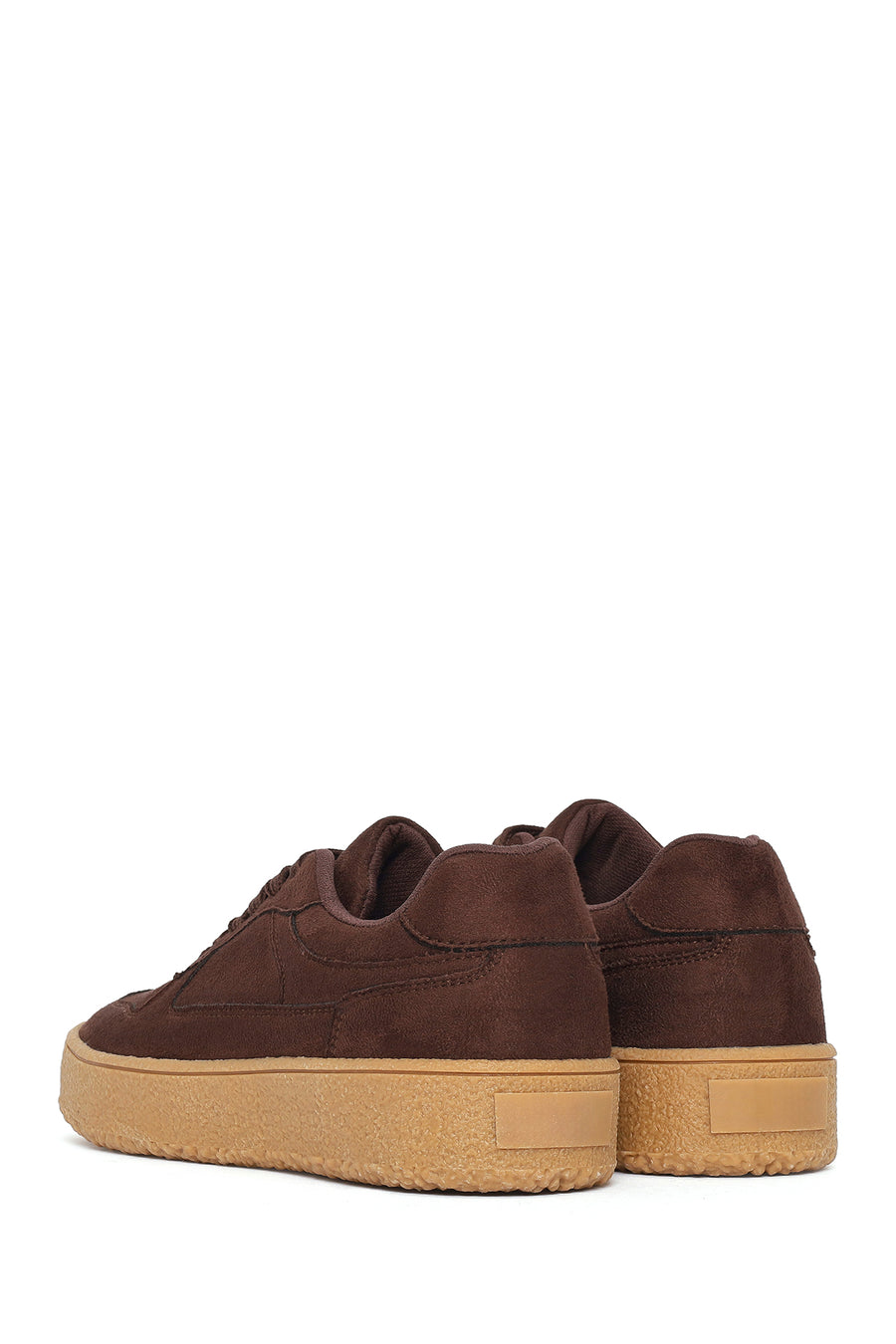 Kadın Kahverengi Bağcıklı Süet Sneaker