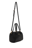 Woman Black Long-Strap Woven Shoulder Bag | Derimod