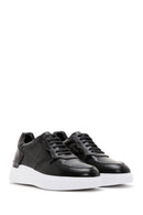 Men's Black Leather Thick Soled Sneaker | Derimod