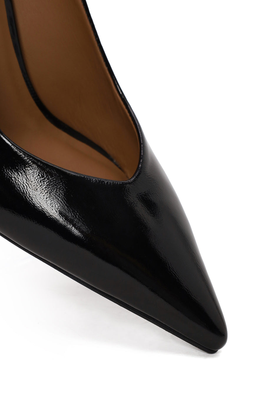 Woman Black Thin-Heeled Patent Leather Leather Stiletto