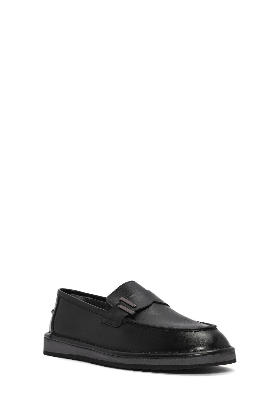 Men's Black Leather Casual Loafer
