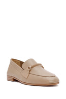 Women's Powder Buckle Detail Leather Masculine Loafer | Derimod