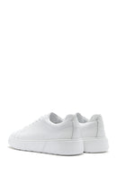 Male White Lace-Up Leather Sneaker | Derimod