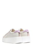 Women's Beige Leather Thick Soled Sneaker | Derimod