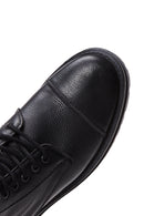 Men's Black Leather Zippered Boots | Derimod