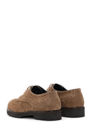 Women's Tan Suede Leather Masculine Shoes | Derimod
