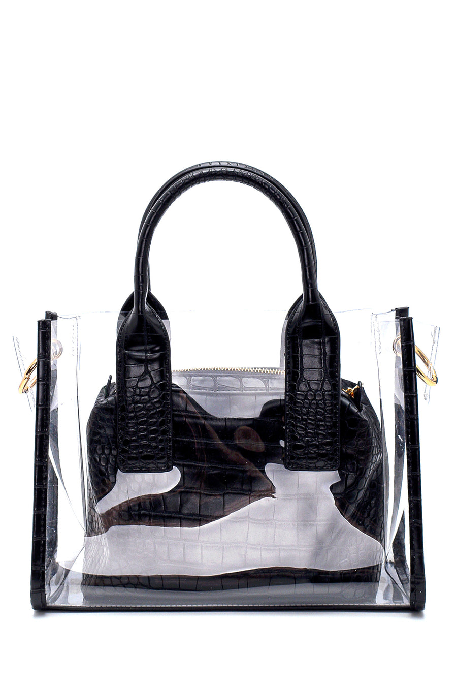Women's Transparent Crocodile Patterned Shoulder Bag