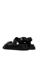 Women's Black Strappy Leather Comfort Sandals | Derimod