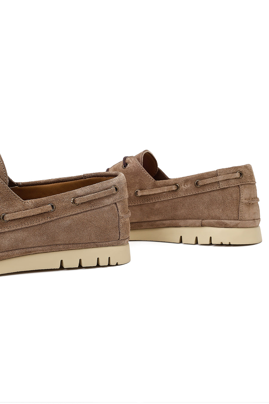 Men's Beige Lace-up Suede Leather Casual Shoes