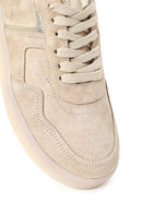 Woman Beige Lace-Up Thick-Soled Suede Leather Sneaker | Derimod