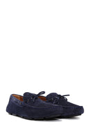 Men's Navy Blue Suede Leather Casual Loafer | Derimod