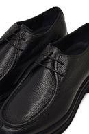 Male Black Lace-Up Thick-Soled Leather Casual Shoes | Derimod
