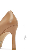 Woman Beige Thin-Heeled Leather Stiletto | Derimod