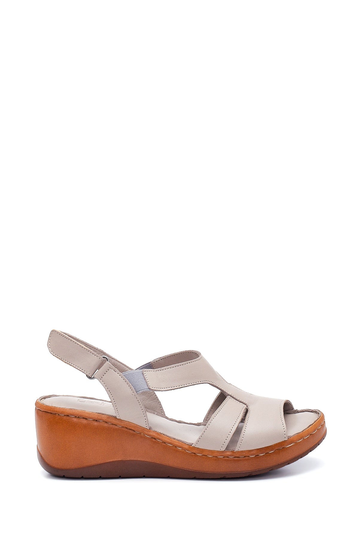 Women's Leather Comfort Wedge Heel Sandals 22SFD340518 | Derimod