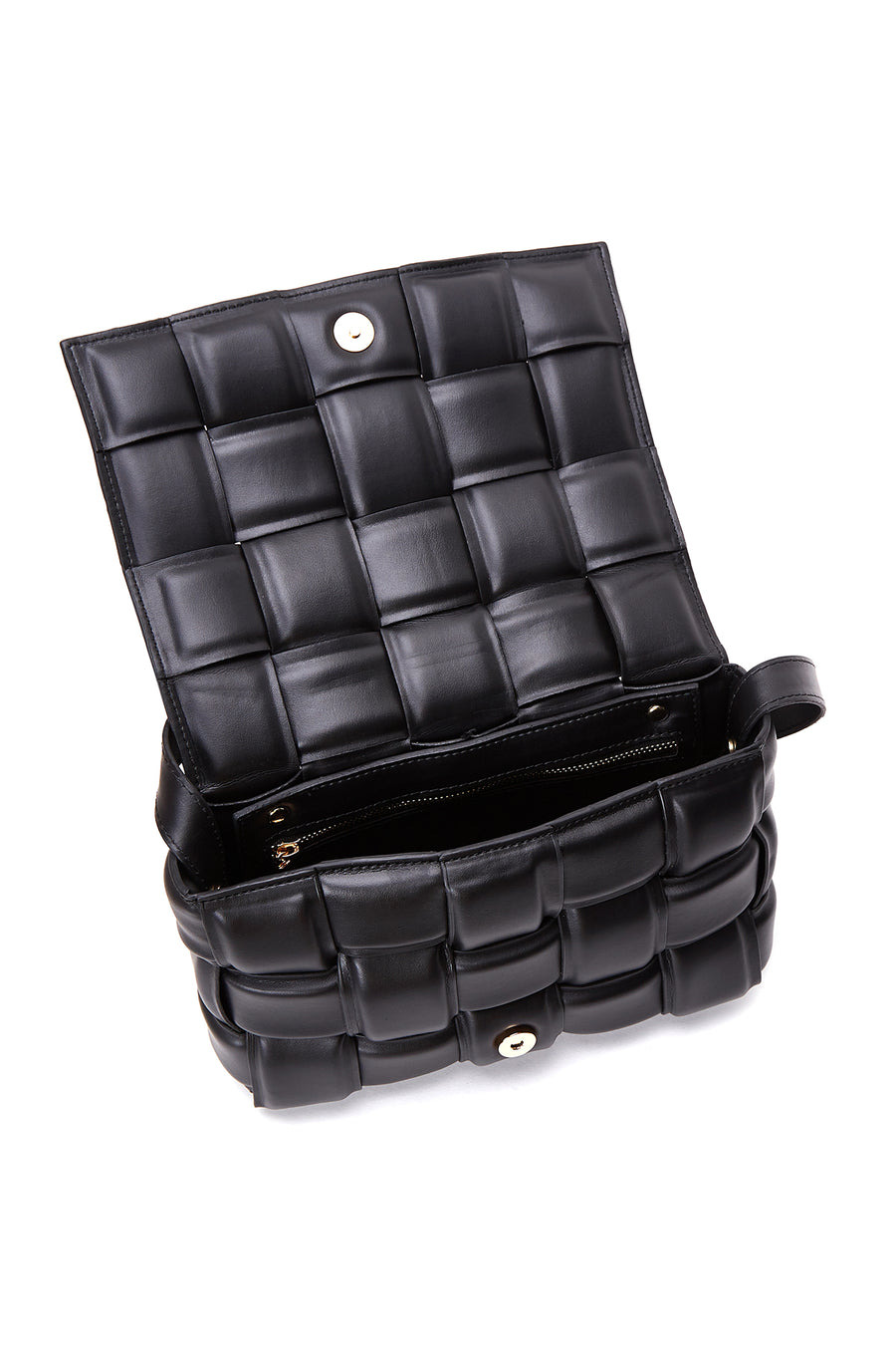 Women's Black Braided Shoulder Bag