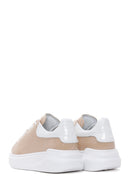 Women's Beige Patent Leather Thick Soled Sneaker | Derimod