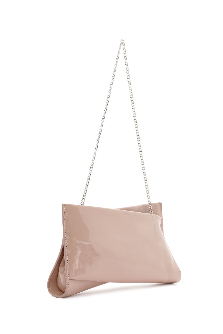 Women's Beige Chain Strap Clutch Bag