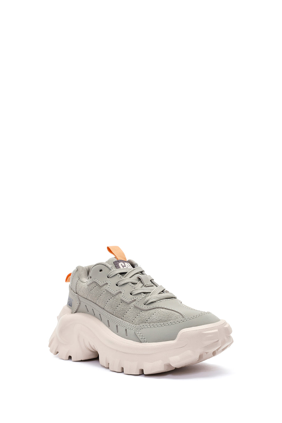 Caterpillar Women's Grey Intruder Essential Lace-Up Suede Leather Sneaker