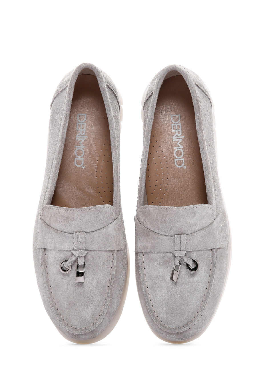 Kadın Vizon Tokalı Süet Deri Comfort Loafer